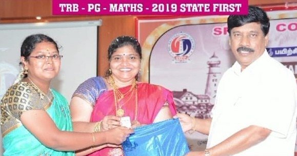 2019 TRB PG Mathematics State First student being honoured at the centre